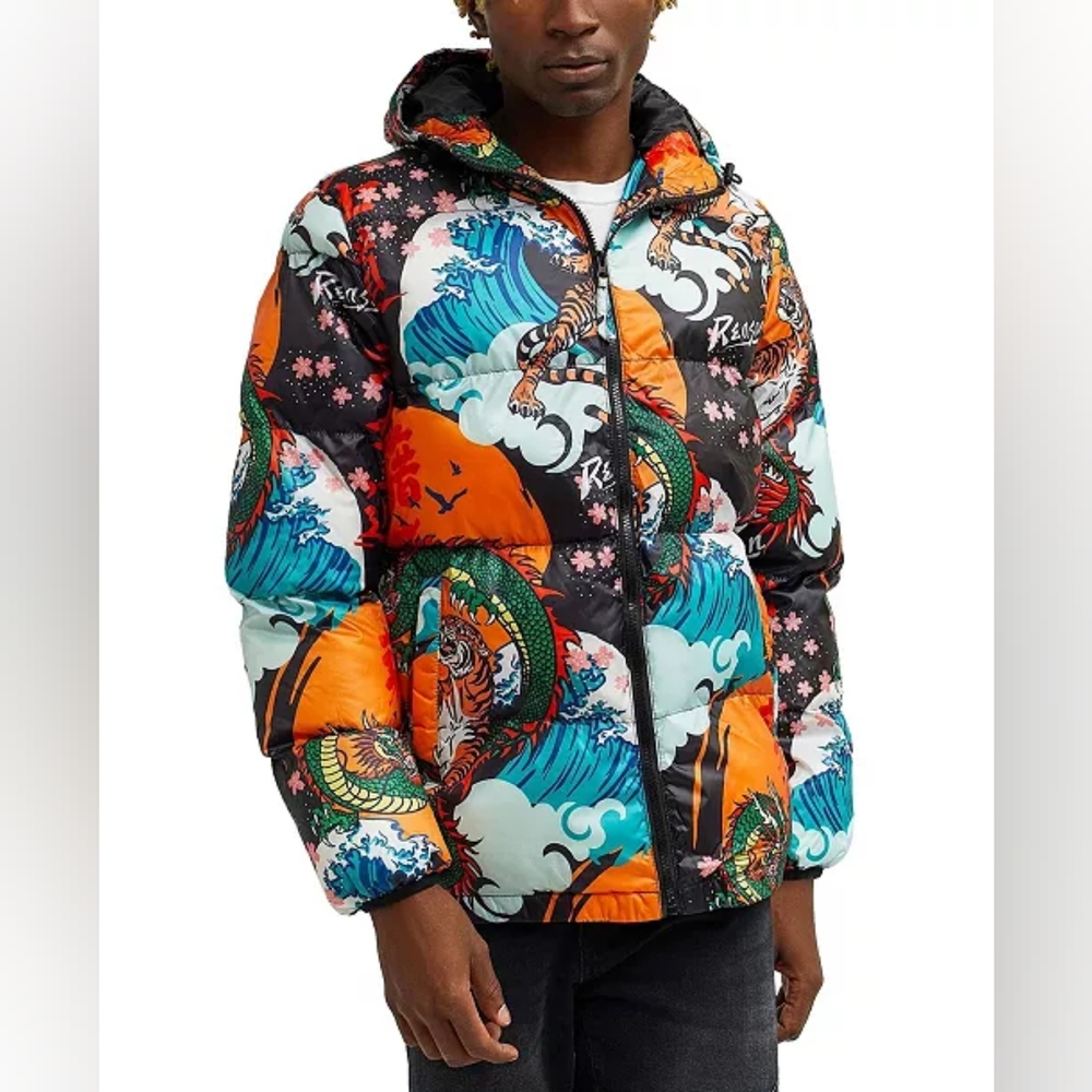 NWT Reason Street Culture Clothing Tiger Dragon Jacket Size XL